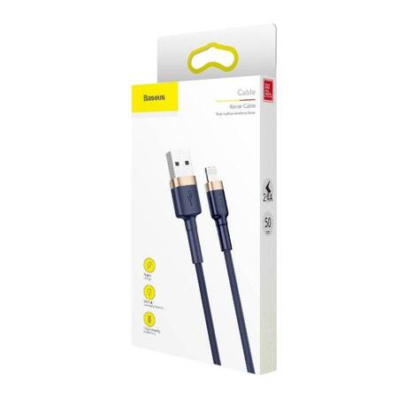 Kabel USB Lightning  Baseus Cafule 1.5A 2m (złoto-granatowy)