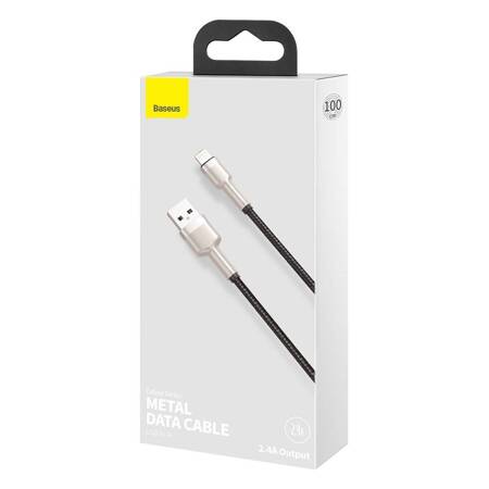 Kabel USB do Lightning Baseus Cafule, 2.4A, 1m (czarny)