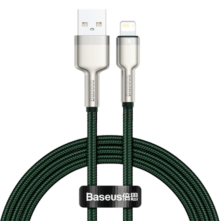 Kabel USB do Lightning Baseus Cafule, 2.4A, 1m (zielony)