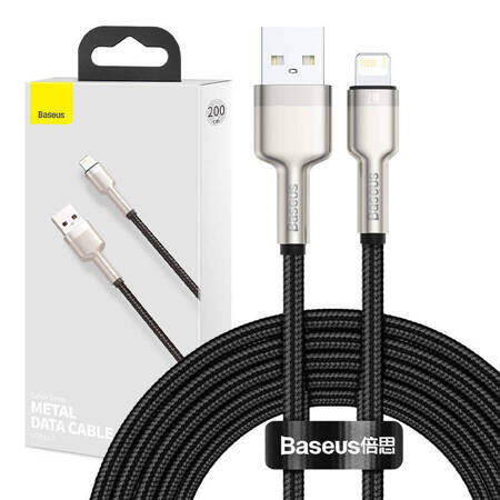 Kabel USB do Lightning Baseus Cafule, 2.4A, 2m (czarny)