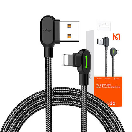 Kabel USB do Lightning, Mcdodo CA-4679, kątowy, 3m (czarny)