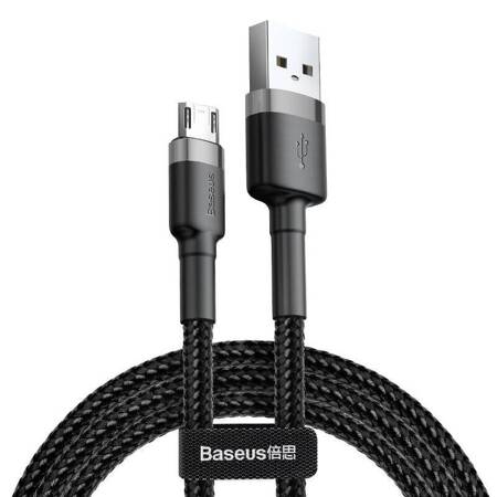 Kabel USB do Micro USB Baseus Cafule 2.4A 1m (szaro-czarny)