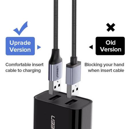 Kabel USB do Micro USB UGREEN 	US290 QC 3.0 2.4A 1m (czarny)