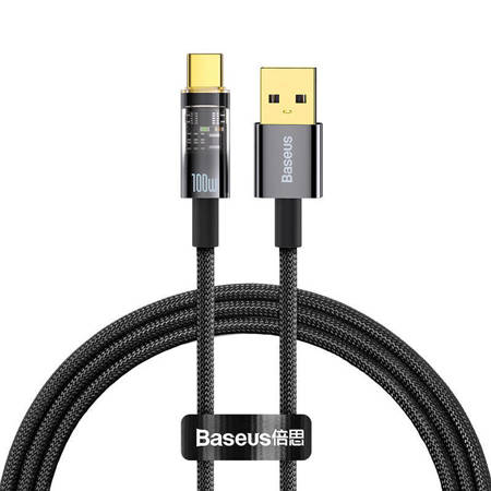 Kabel USB do USB-C Baseus Explorer, 100W, 1m (czarny)