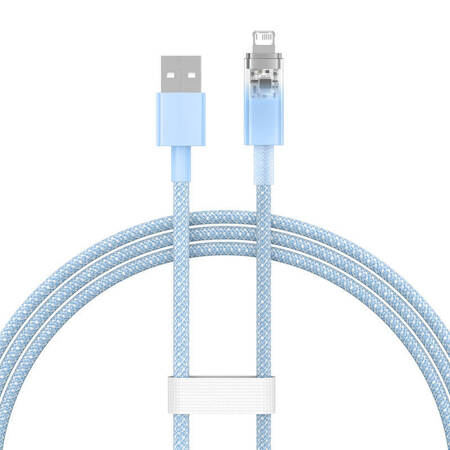 Kabel szybko ładujący Baseus Explorer USB do Lightning 2.4A 1M (niebieski)