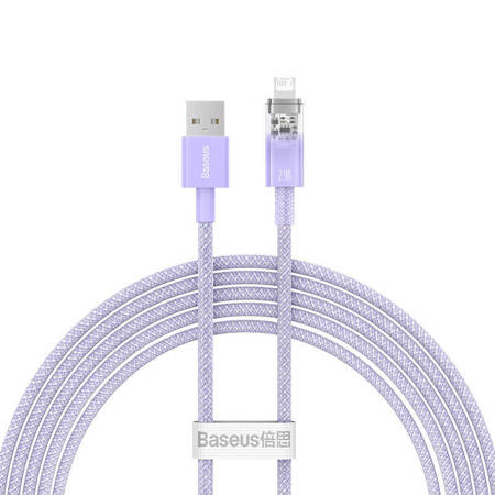 Kabel szybko ładujący Baseus USB-A do Lightning  Explorer Series 2m, 2.4A (fioletowy)