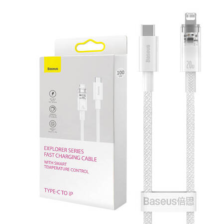 Kabel szybko ładujący Baseus USB-C do Lightning  Explorer Series 1m, 20W (biały)