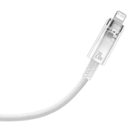 Kabel szybko ładujący Baseus USB-C do Lightning  Explorer Series 1m, 20W (biały)