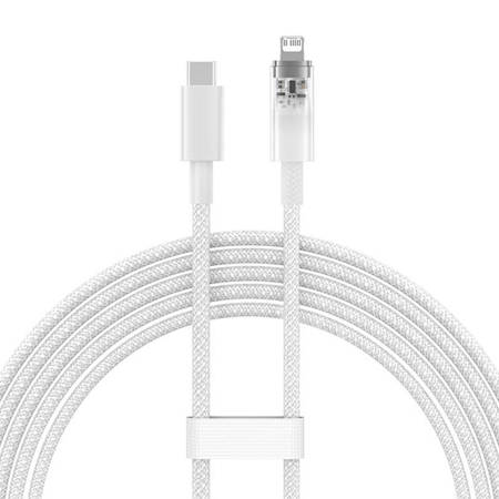 Kabel szybko ładujący Baseus USB-C do Lightning  Explorer Series 2m, 20W (biały)