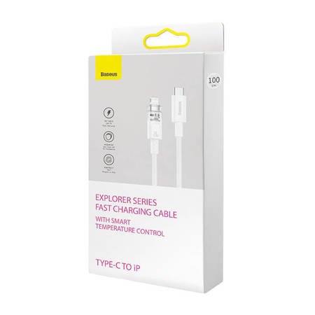 Kabel szybko ładujący Baseus USB-C do Lightning  Explorer Series 2m, 20W (biały)