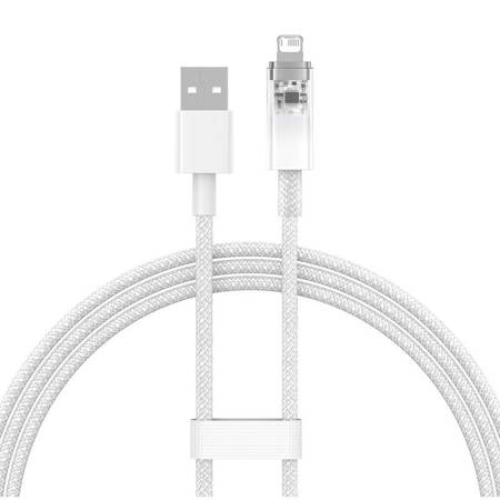 Kabel szybko ładujący Sm Baseus Explorer USB do Lightning 2.4A 1M (Biały)