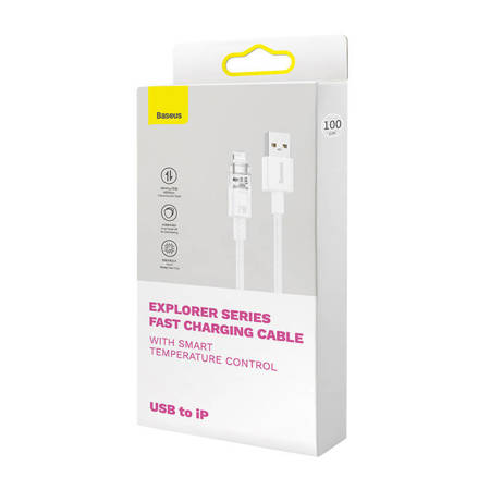 Kabel szybko ładujący Sm Baseus Explorer USB do Lightning 2.4A 1M (Biały)