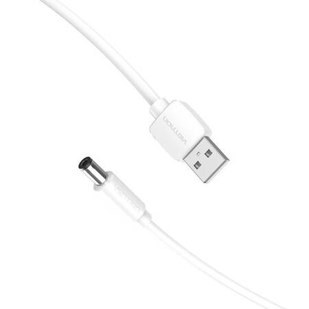 Kabel zasilający USB 2.0 do DC 5.5mm Barrel Jack 5V Vention CEYWD 0,5m (biały)