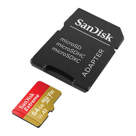 Karta pamięci SANDISK EXTREME microSDXC 64 GB 170/80 MB/s UHS-I U3 (SDSQXAH-064G-GN6MA)