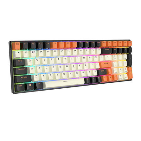 Klawiatura mechaniczna Royal Kludge RK100 RGB, brown switch (czarno-pomarańczowa)