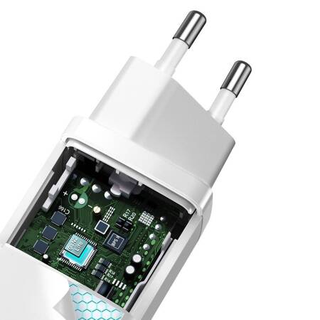 Ładowarka sieciowa Baseus GaN2 Lite, USB + USB-C, 65W, EU (biała)