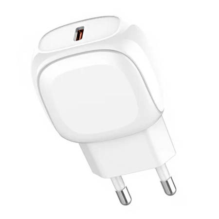 Ładowarka sieciowa LDNIO A1206C, USB-C, 27W + kabel USB-C do USB-C (biała)