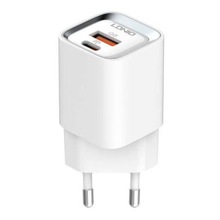 Ładowarka sieciowa LDNIO A2318C USB, USB-C 20W + Kabel USB-C - Lightning