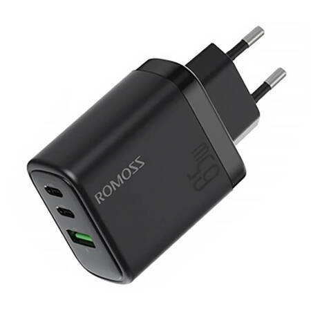 Ładowarka sieciowa Romoss AC65H, 2x USB-C + USB, 65W (czarna)