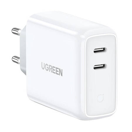 Ładowarka sieciowa UGREEN CD199, 2x USB-C, PD3.0, QC4.0, 36W (biały)