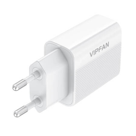 Ładowarka sieciowa VFAN E01, 1x USB, 2.4A + kabel Lightning (biała)