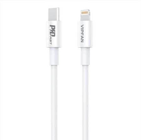 Ładowarka sieciowa Vipfan E04, USB-C, 20W, QC 3.0 + kabel Lightning (biała)