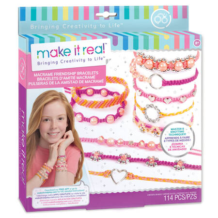 MAKE IT REAL Zestaw do tworzenia bransoletek Macrame Friendship Bracelets, zabawka kreatywna