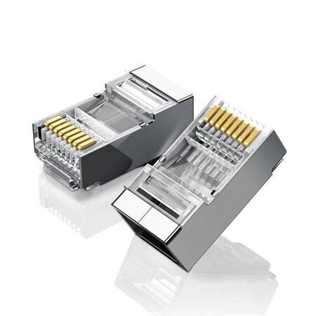 Metalowa wtyczka RJ45 UGREEN NW111 Ethernet, 8P/8C, Cat.6, UTP (10szt.)