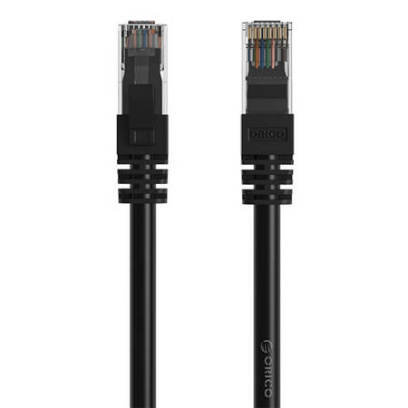 Okrągły kabel sieciowy Ethernet Orico, RJ45, Cat.6, 10m (czarny)