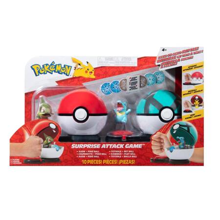 POKEMON Gra Surprise Attack Axew Poké Ball vs. Totodile Net BallSeria 3, figurka