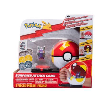 POKEMON Surprise Attack Gra - Morpeko Hangry-Mode with Fast Ball Seria 3, figurka