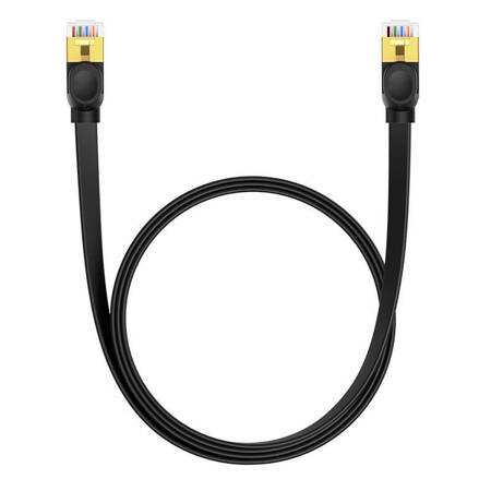 Płaski kabel sieciowy Baseus Ethernet RJ45, Gigabit, Cat.7, 1,5m (czarny)