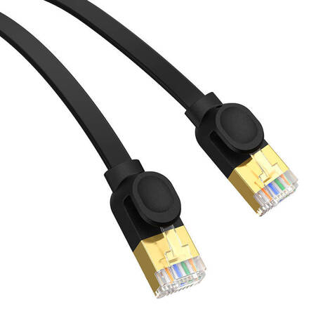 Płaski kabel sieciowy Baseus Ethernet RJ45, Gigabit, Cat.7, 5 m (czarny)