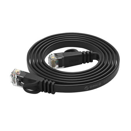 Płaski kabel sieciowy Ethernet Orico, RJ45, Cat.6, 2m (czarny)