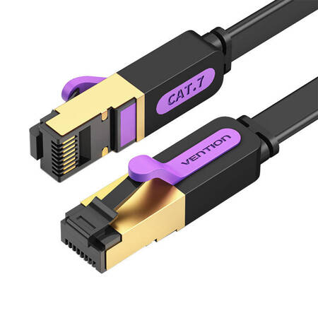 Płaski kabel sieciowy UTP CAT7 Vention ICABL RJ45 Ethernet 10Gbps 10m czarny