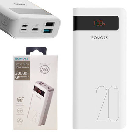 Powerbank Romoss Sense 6PS+ 20000mAh (biały)