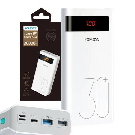 Powerbank Romoss Sense 8P+ 30000mAh (biały)