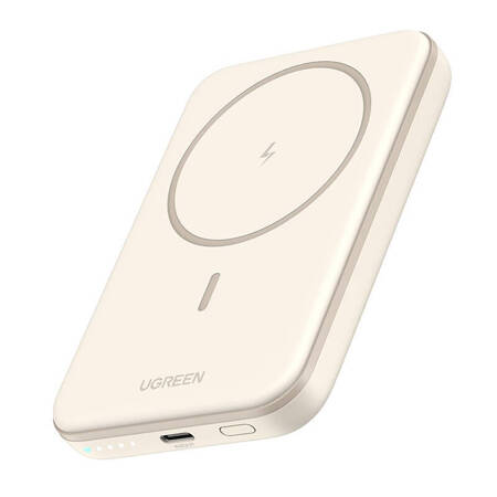 Powerbank magnetyczny 5000mAh Ugreen PB560, USB-C, 15W (beżowy)