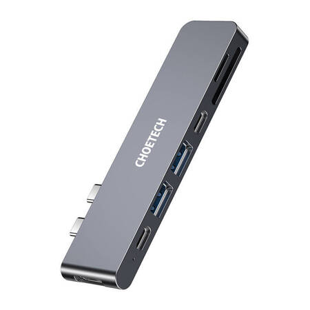 Stacja dokująca Choetech HUB-M14 do Macbook Pro, 7-in-2 USB-C, Thunderbolt 3  (srebrna)