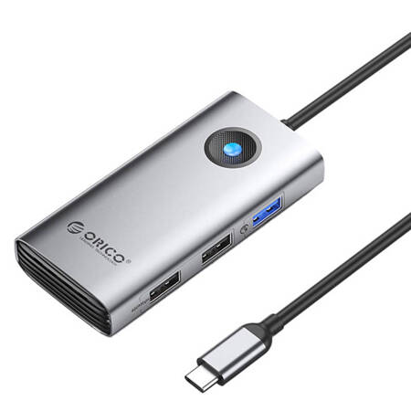 Stacja dokująca HUB 5w1 Orico USB-C, HDMI, 2xUSB (szara)