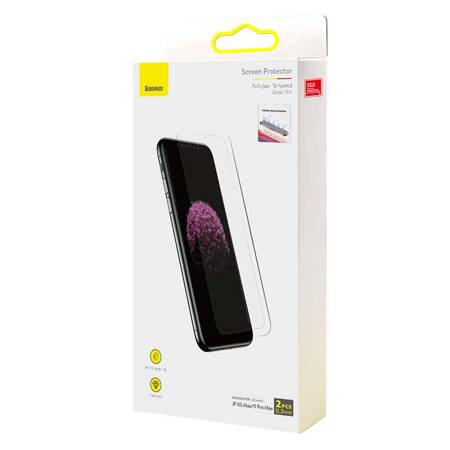 Szkło hartowane 0.3mm Baseus do iPhone XS Max / 11 Pro Max (2szt.)