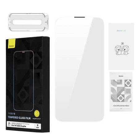 Szkło hartowane Baseus 0.4mm Corning HD Iphone  13/13 Pro/14 + zestaw czyszczący