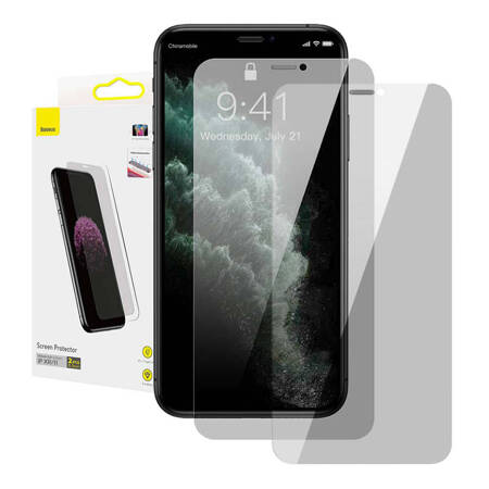 Szkło hartowane z filtrem prywatyzującym 0.3mm Baseus do iPhone XR / 11 (2szt.)