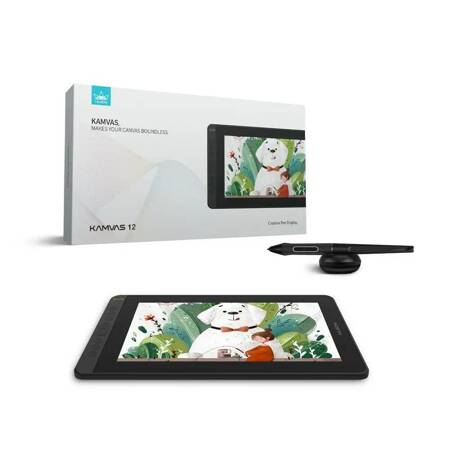 Tablet graficzny HUION Kamvas 12 black + pióro pasywne PW517 + stojak PL