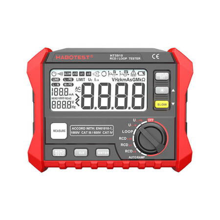 Tester wyłączników różnicowoprądowych / rezystancji Habotest HT5910