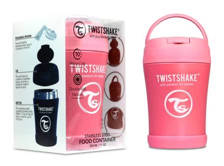 Twistshake Pojemnik Termiczny z Łyżką 350ml Pink