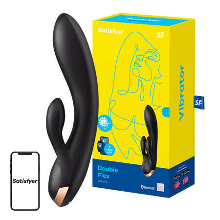 Wibrator wielofunkcyjny Satisfyer Double Flex z aplikacją (czarny)