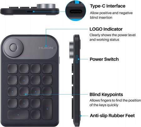 Zdalna klawiatura Huion K20 Keydial Mini PL