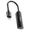 Adapter Audio Baseus L52 Lightning do Mini Jack 3.5mm i 2x Lightning (czarny)