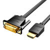 Kabel HDMI do DVI (24+1) Vention ABFBJ 5m, 4K 60Hz/ 1080P 60Hz (Czarny)